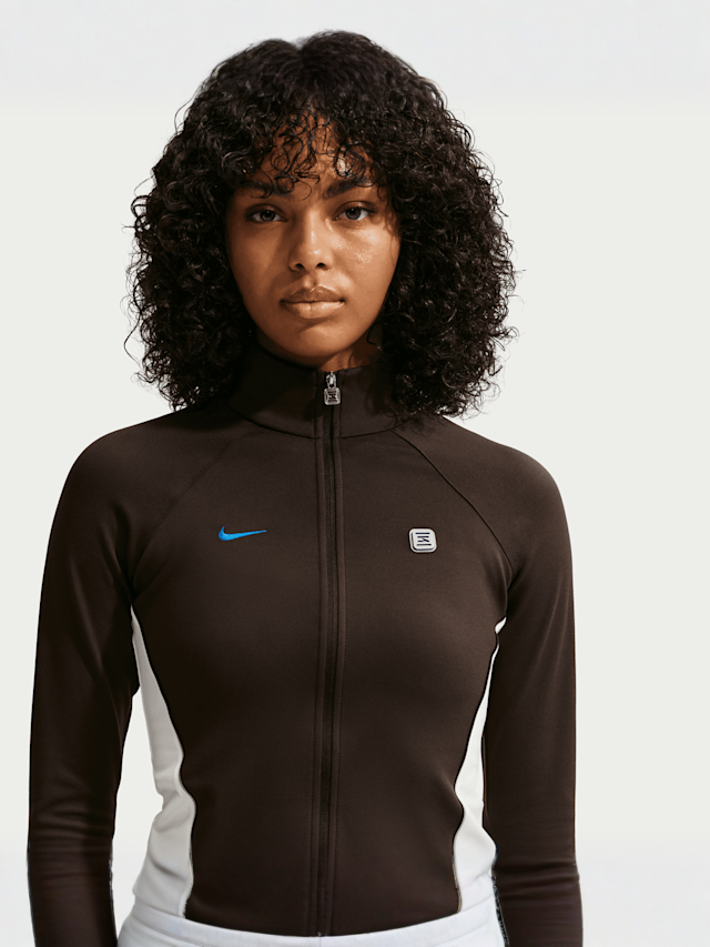 Nike  , Shox Full-Zip Long Sleeve Top, brown, Image 3 of 6