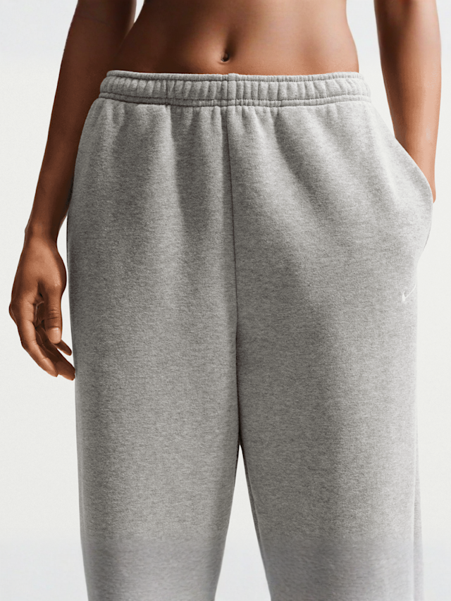 Nike  , Studio Fleece Medium Weight High-Rise Oversized Cuffed Pants, grey, Image 3 of 4