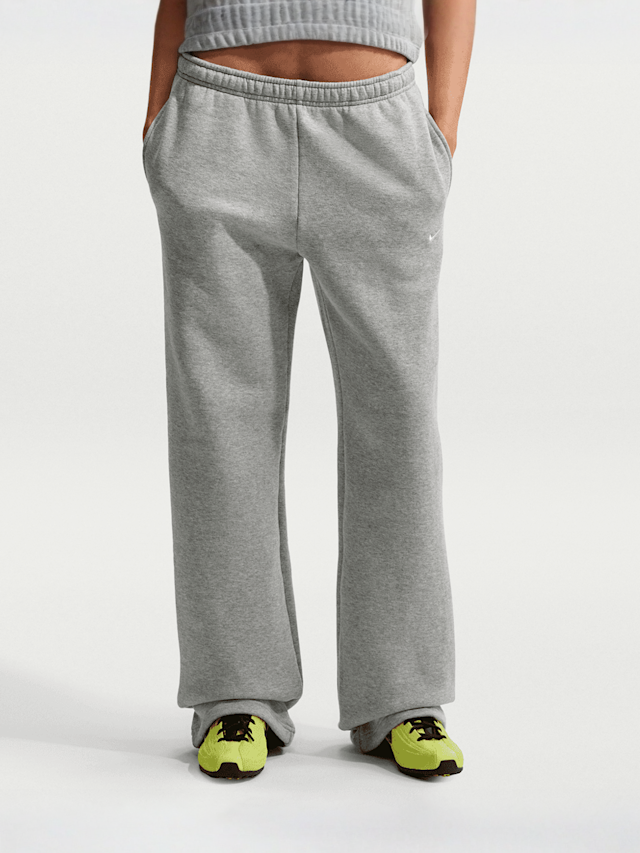 Nike  , Studio Fleece Mid-Waist Open-Hem Pant, grey, Image 1 of 5