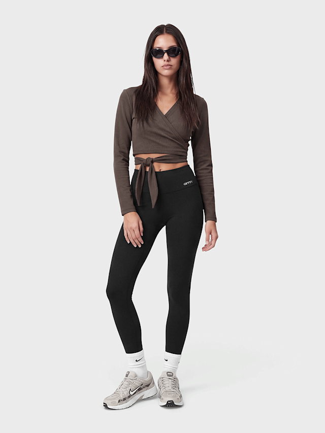 aim'n, Shape Seamless Wrap Long Sleeve, brown, Image 4 of 4