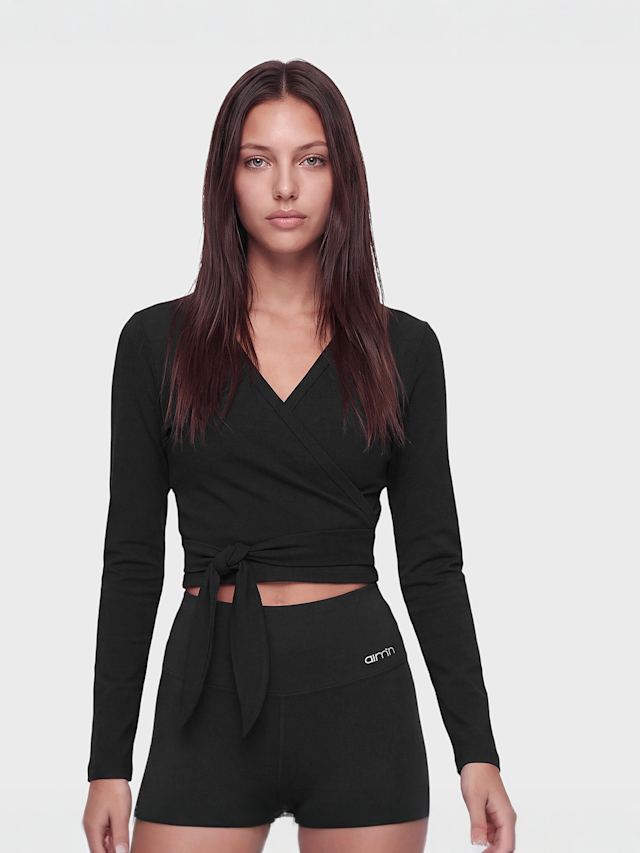 aim'n, Shape Seamless Wrap Long Sleeve, black, Image 1 of 4
