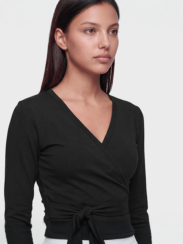 aim'n, Shape Seamless Wrap Long Sleeve, black, Image 3 of 4