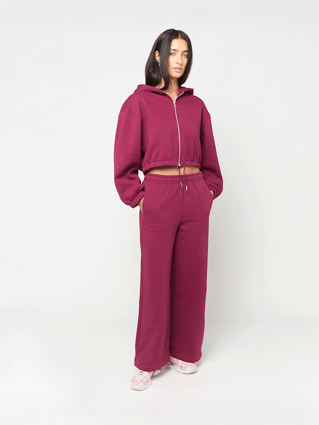 Urban Classics, Ladies Fluffy Cropped Zip Hoodie, red, Image 3 of 3
