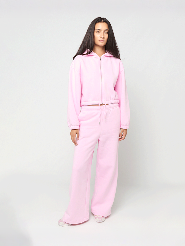 Urban Classics, Ladies Fluffy Cropped Zip Hoodie, light pink, Image 3 of 3