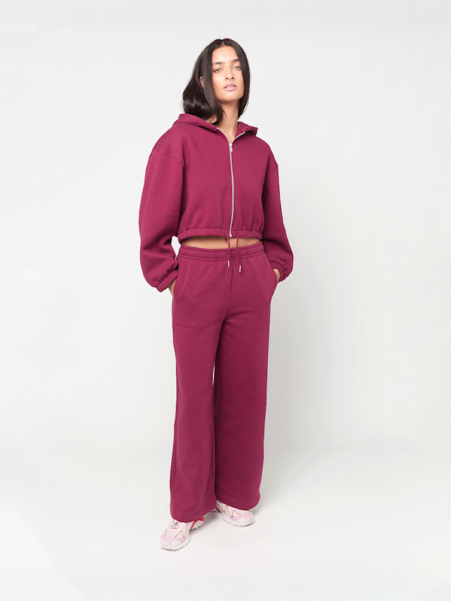 Urban Classics, Ladies Fluffy Wideleg Trackpants, red, Image 4 of 4