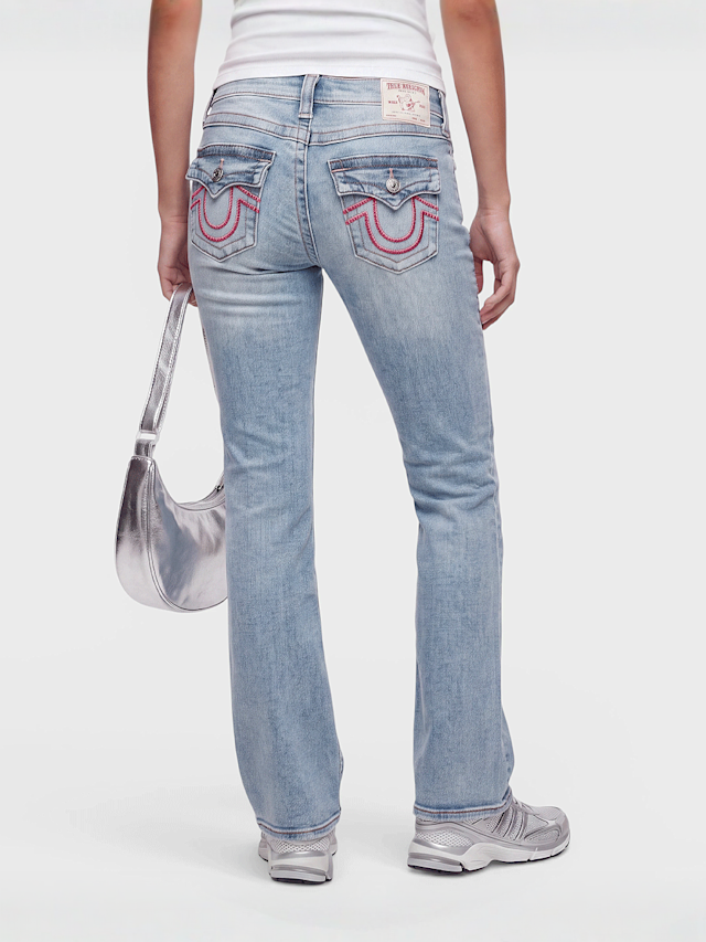 True Religion, Becca Midrise Bootcut Big T Flap, blue, Image 2 of 4