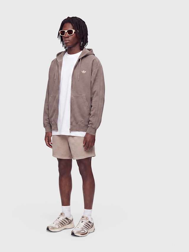 adidas Originals, Washed Full Zip Oversized Hoodie, brown, Image 4 of 4