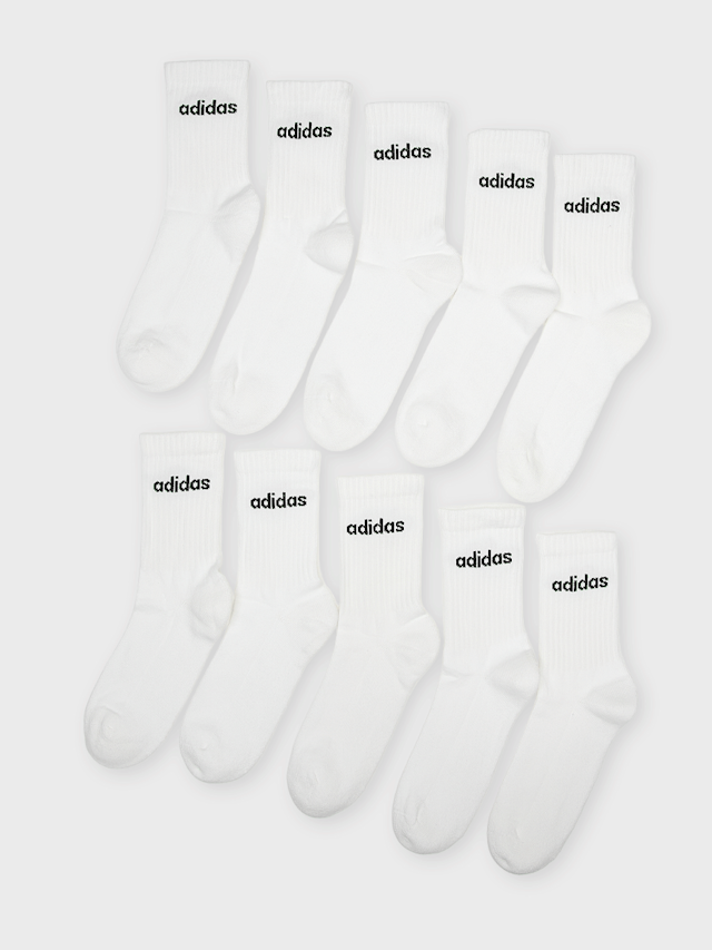 adidas Originals, 10 PACK - Crew, white, Image 1 of 2
