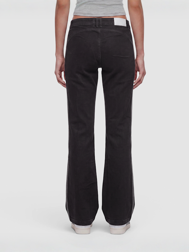 adidas Originals, Superstar Low Rise Flared Leg Denim Pants, black, Image 2 of 4