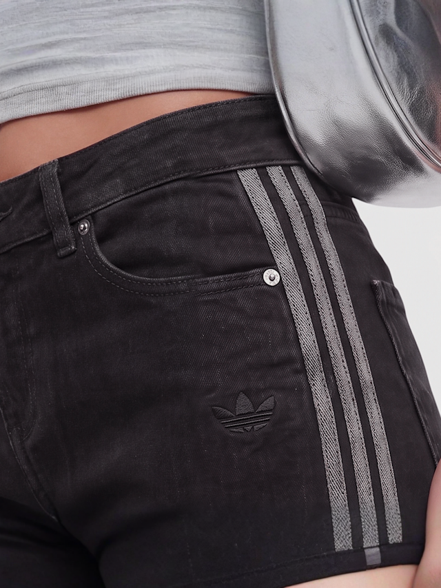 adidas Originals, Superstar Low Rise Flared Leg Denim Pants, black, Image 3 of 4