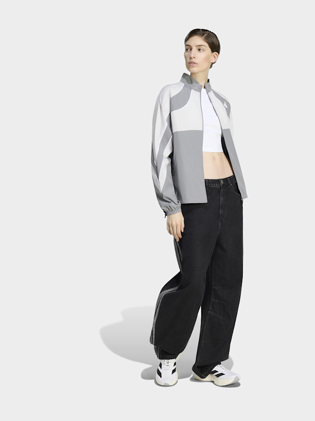adidas Originals, High Rise Barrel Leg Denim Pants, black, Image 5 of 5