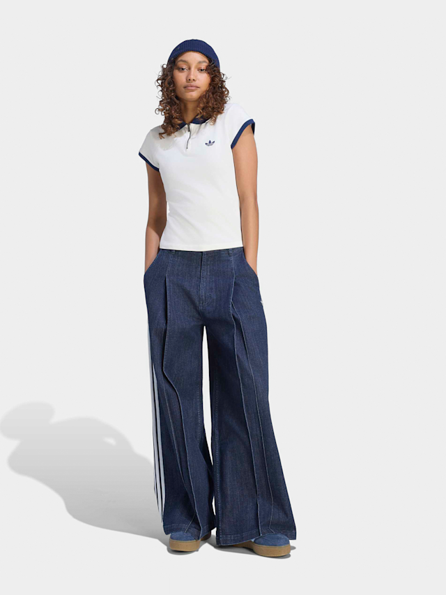 adidas Originals, Denim Pleats Wide Leg Pants, blue, Image 5 of 5