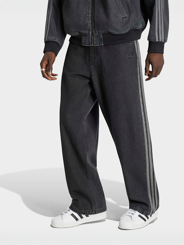 adidas Originals, Superstar Denim Jeans Mid-Rise Straight Leg, black, Image 1 of 5