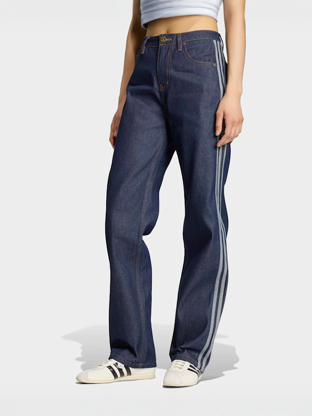 adidas Originals, Firebird Mid Rise Straight Denim Pants, blue, Image 1 of 5