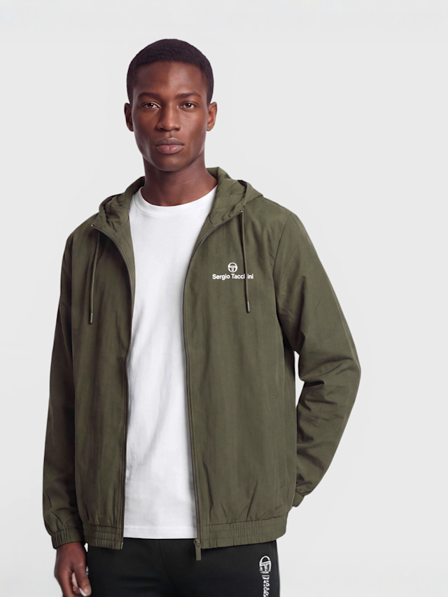 Sergio Tacchini, Carson Ripstop Stretch Hoodie Tracktop, green, Image 1 of 4