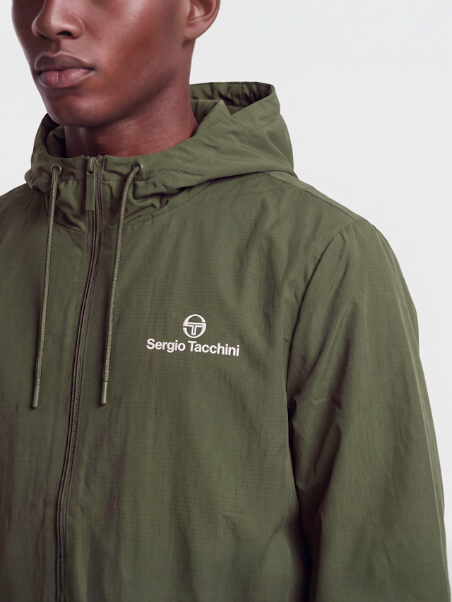 Sergio Tacchini, Carson Ripstop Stretch Hoodie Tracktop, green, Image 3 of 4