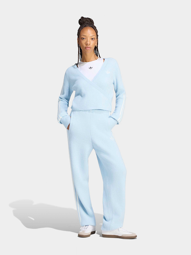adidas Originals, Adiluna Season 2 X Jennie Knitted Wrap Around Cardigan, blue, Image 5 of 5