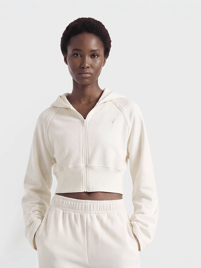 New Balance, Brushed Coastal Fleece Full Zip, beige, Image 1 of 4