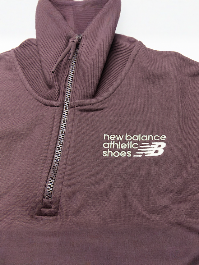 New Balance, Athletics Premium Logo Oversized Half Zip, purple, Image 3 of 4