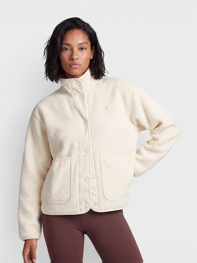 New Balance, High Pile Fleece Jacket, beige, Image 1 of 5