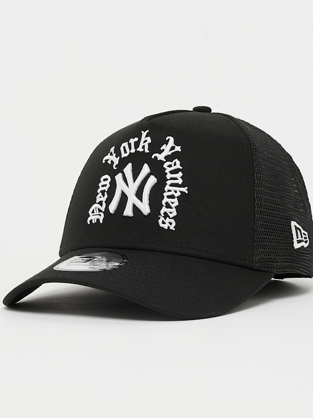 New Era, 9FORTY Wordmark Trucker New York Yankees, black, Image 1 of 4