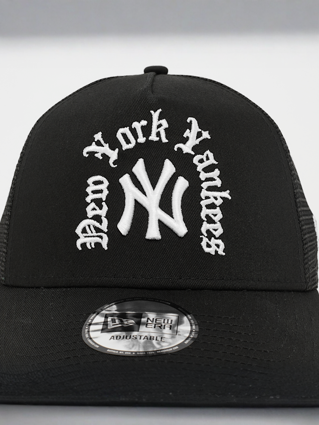 New Era, 9FORTY Wordmark Trucker New York Yankees, black, Image 4 of 4