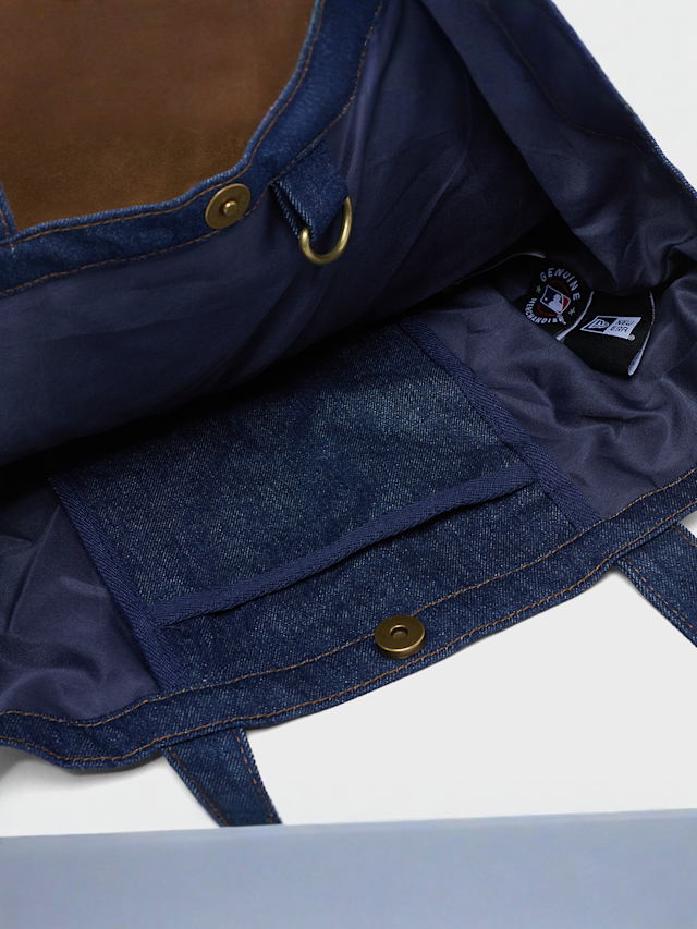 New Era, MLB New York Yankees Suede Denim Tote, blue, Image 6 of 6