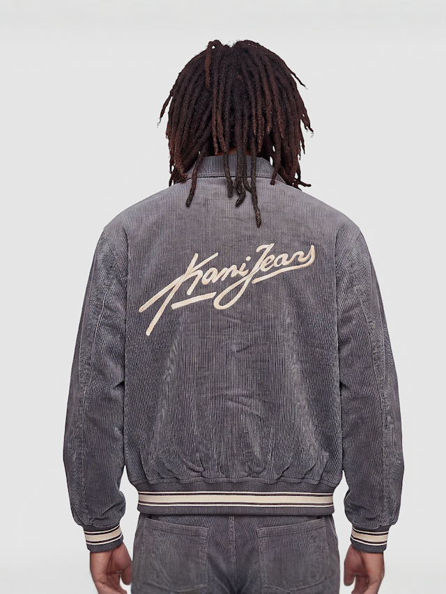 Karl Kani, Corduroy Oversized College Jacket, grey, Image 2 of 4
