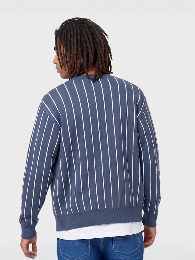 Karl Kani, OG Pinstripe Jacquard Cropped Cardigan, blue, Image 2 of 4