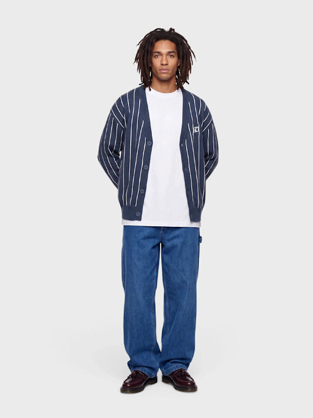 Karl Kani, OG Pinstripe Jacquard Cropped Cardigan, blue, Image 4 of 4