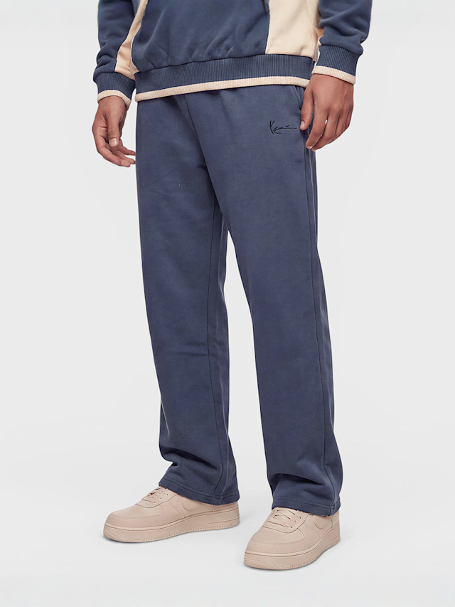 Karl Kani, Signature Box Pleat Straight Leg Sweatpants, blue, Image 1 of 4