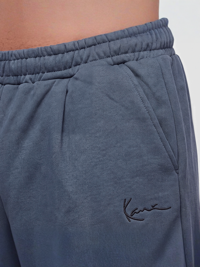 Karl Kani, Signature Box Pleat Straight Leg Sweatpants, blue, Image 3 of 4