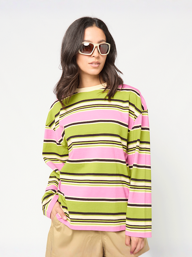 Karl Kani, Woven Signature Stripe Oversized Longsleeve, multi-colour, Image 1 of 3