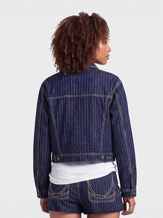 Karl Kani, Retro Cropped Denim Jacket, blue, Image 2 of 4
