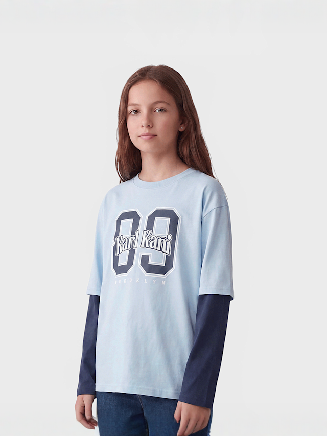 Karl Kani, Round Serif 89 Layered Longsleeve Junior, blue, Image 1 of 4