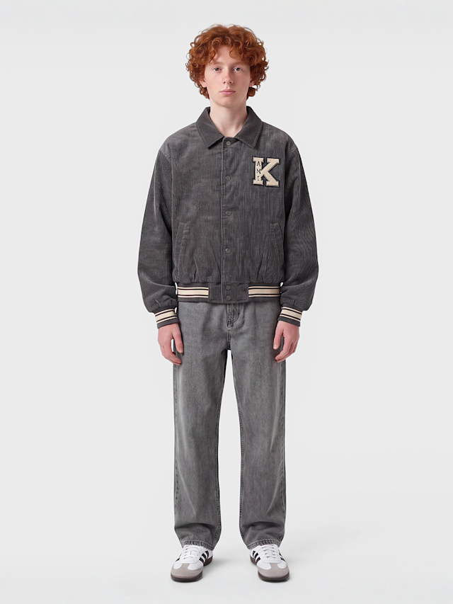 Karl Kani, Retro Patch Corduroy College Jacket, grey, Image 4 of 4