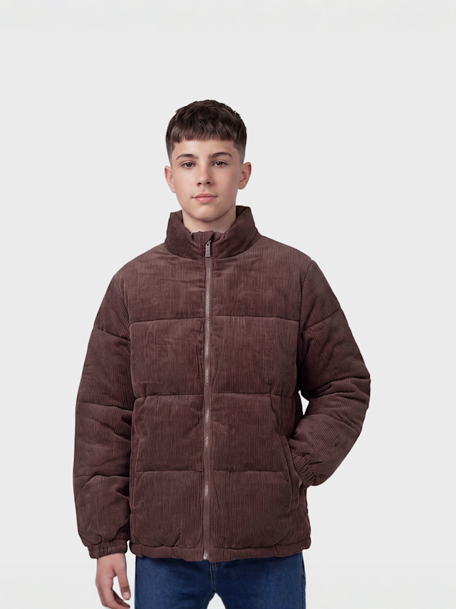 Karl Kani, Signature Corduroy Puffer Jacket, brown, Image 1 of 4