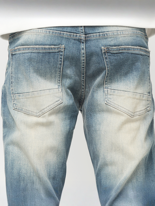 Smoke Rise, Haze Effect Washed Jeans, blue, Image 4 of 5