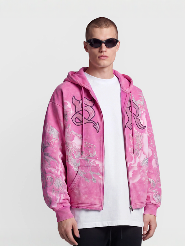 Smoke Rise, Trouble In Peace Zip Hoodie, light pink, Image 1 of 4