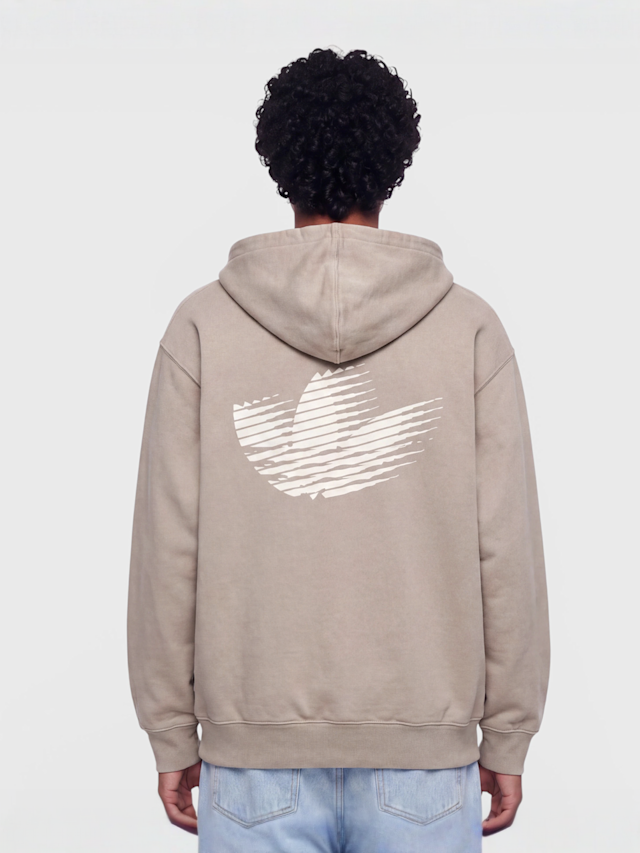 adidas Originals, Washed Full Zip Oversized Hoodie, brown, Image 2 of 4