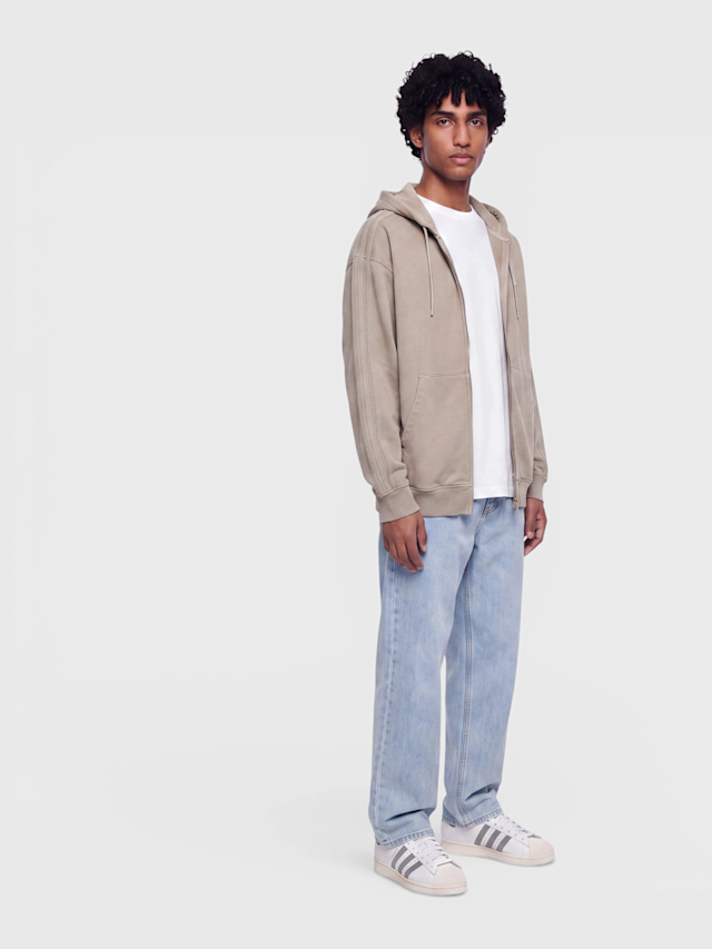 adidas Originals, Washed Full Zip Oversized Hoodie, brown, Image 4 of 4