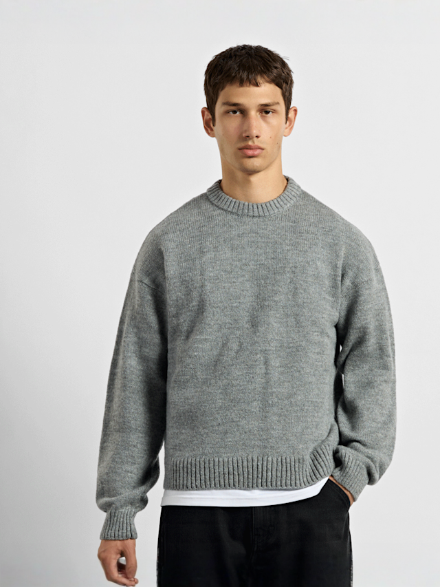 Burocs, Knit Crewneck Sweater, grey, Image 1 of 3
