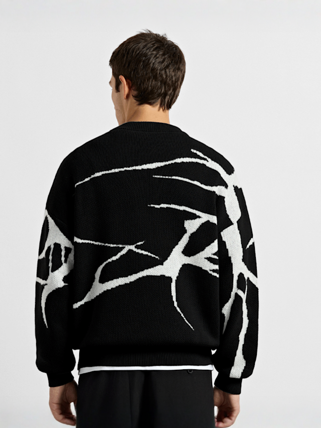 Burocs, Jacquard Knit Sweater, black, Image 2 of 3