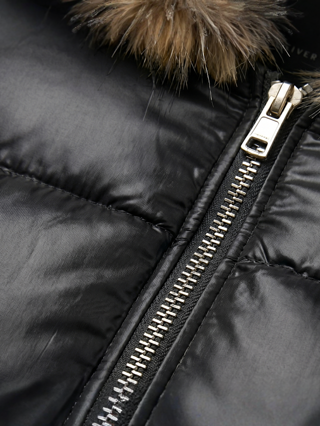 Urban Classics, Bomber Fake Fur Hooded Jacket, black, Image 3 of 4