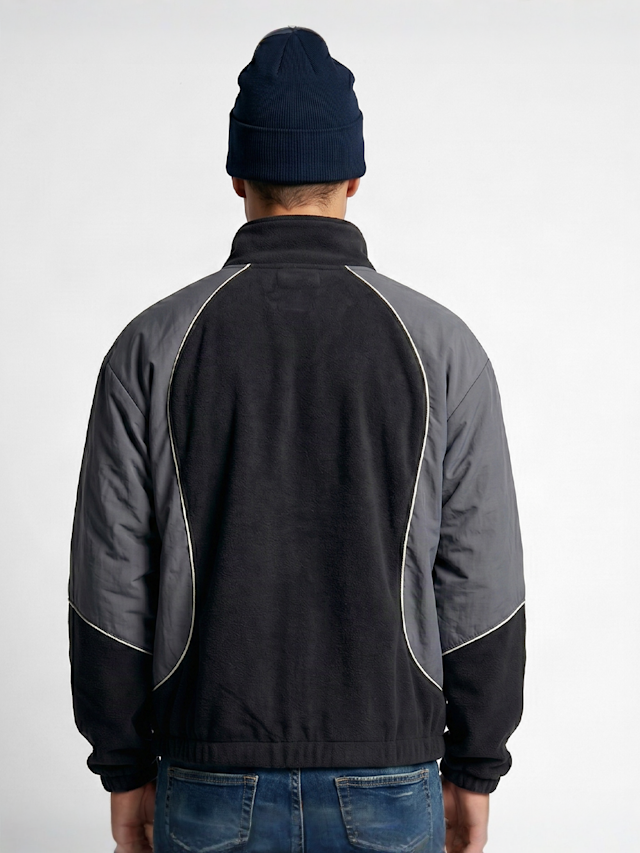 Urban Classics, Polarfleece Taslan Track Jacket, black, Image 2 of 4