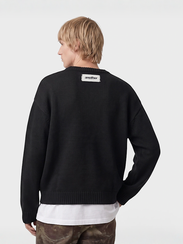 Another Cotton Lab, Another Signature Knit Sweater, black, Image 2 of 4