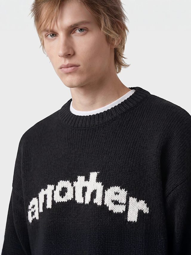 Another Cotton Lab, Another Signature Knit Sweater, black, Image 3 of 4