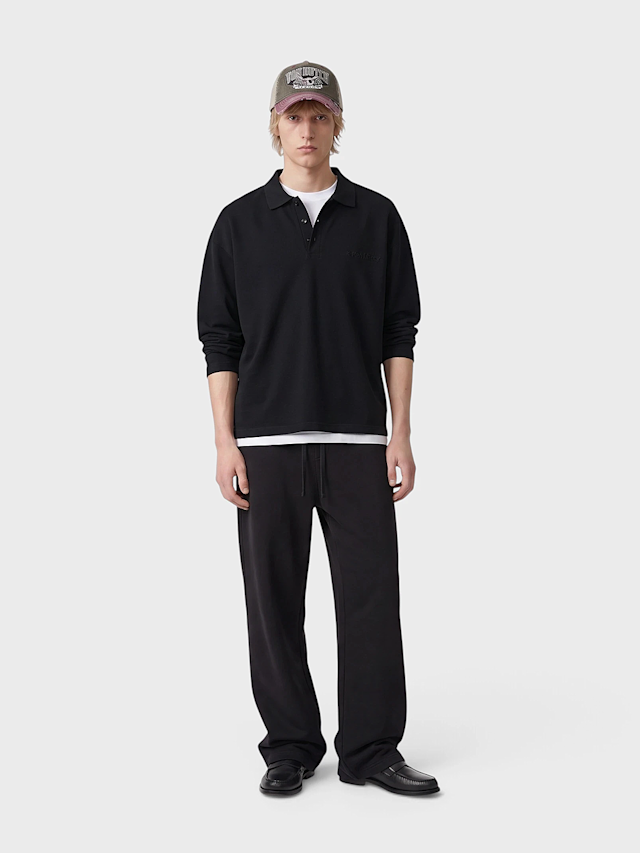 Another Cotton Lab, Another Longsleeve Piqué Polo Shirt, black, Image 4 of 4