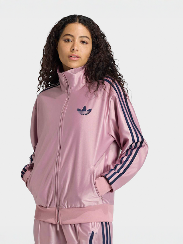 adidas Originals, Metallic Firebird Loose Track Top, light pink, Image 1 of 5
