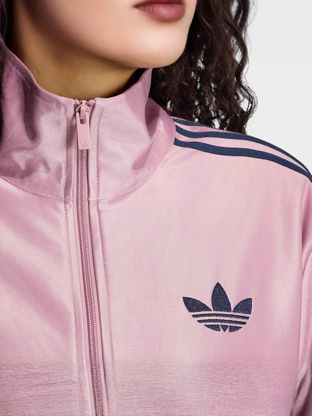 adidas Originals, Metallic Firebird Loose Track Top, light pink, Image 3 of 5